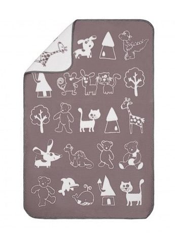 Ullpledd baby - Grå Dyr