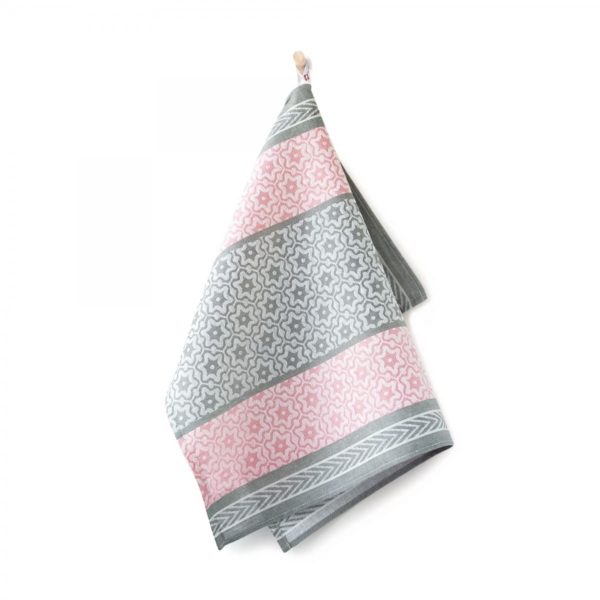 Kjøkkenhåndkle Chapla - grå/rosa