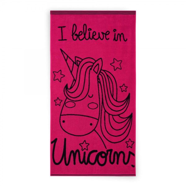 Barnehåndkle med enhjørning - Rød