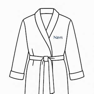 Brodering av navn på venstre bryst